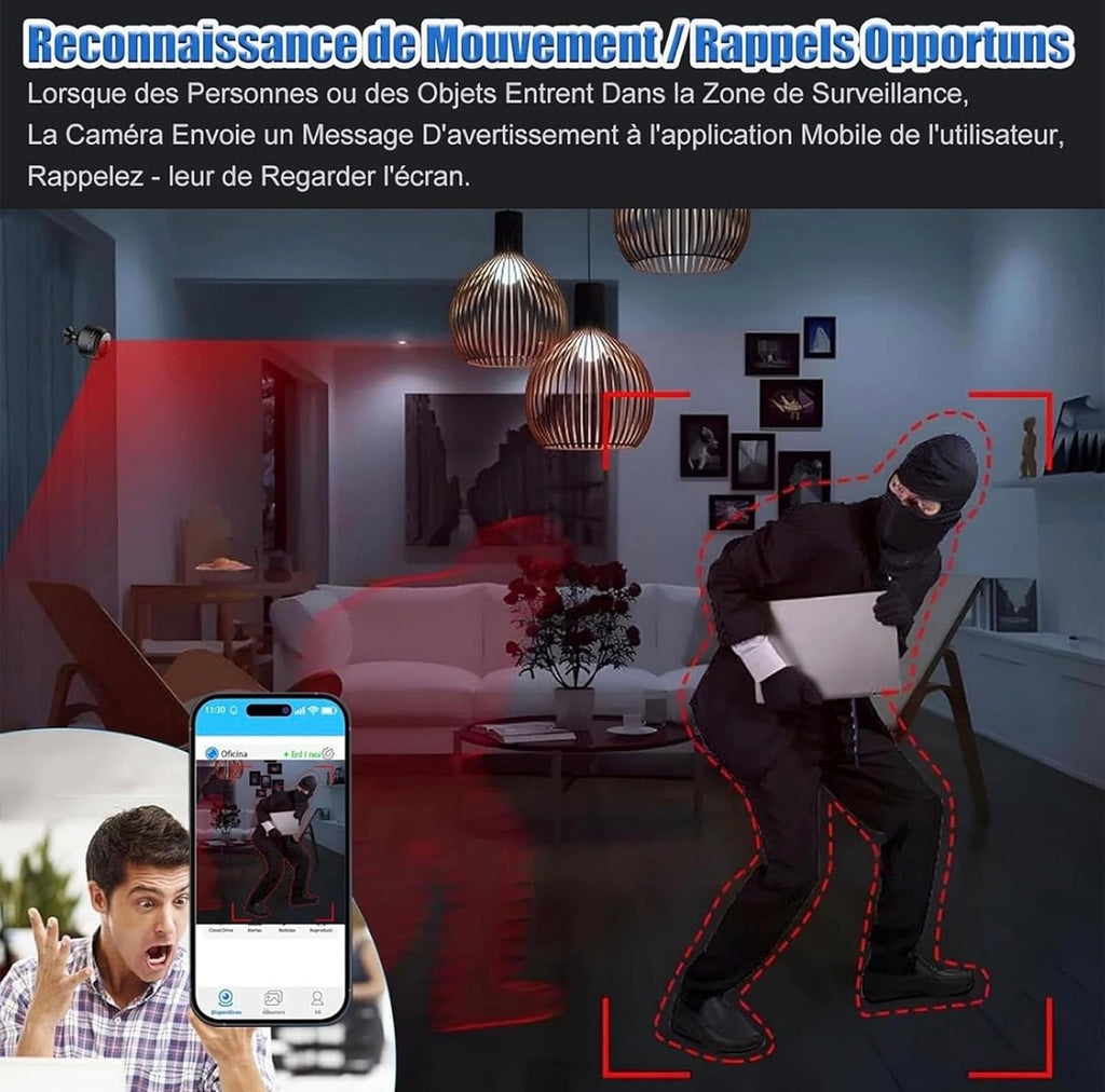 Mini Caméra WIFI HomeWatch-Securité Discrète HD 1080P